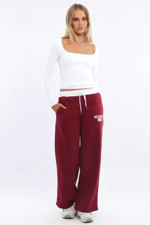 Red Track Pants Wide Leg