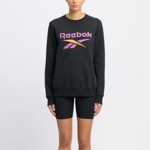 REEBOK WOMEN'S IDENTITY BIG LOGO BLACK SWEATSHIRT