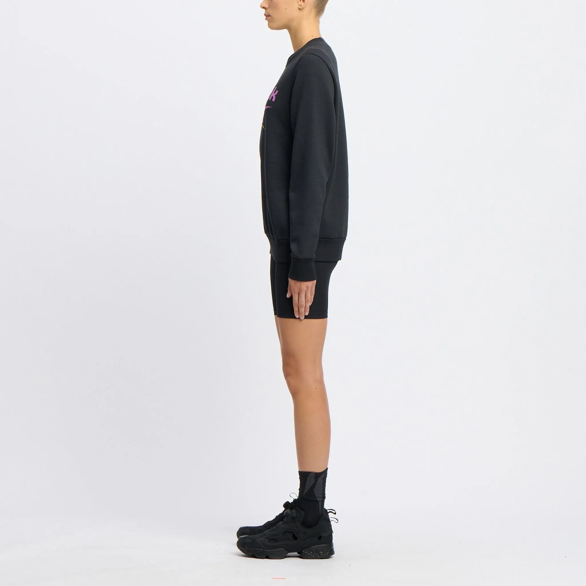 REEBOK WOMEN'S IDENTITY BIG LOGO BLACK SWEATSHIRT