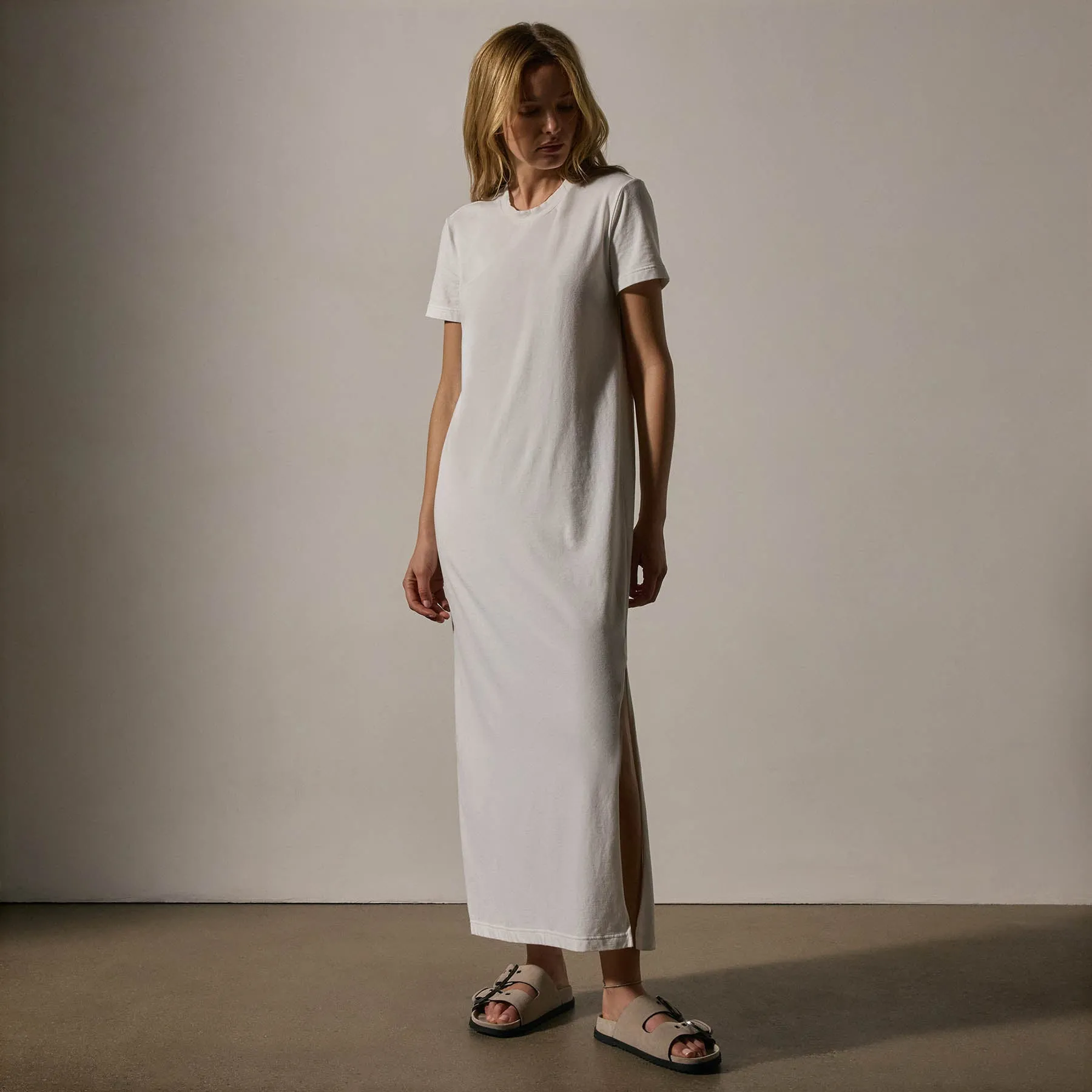 Relaxed T Shirt Dress - White