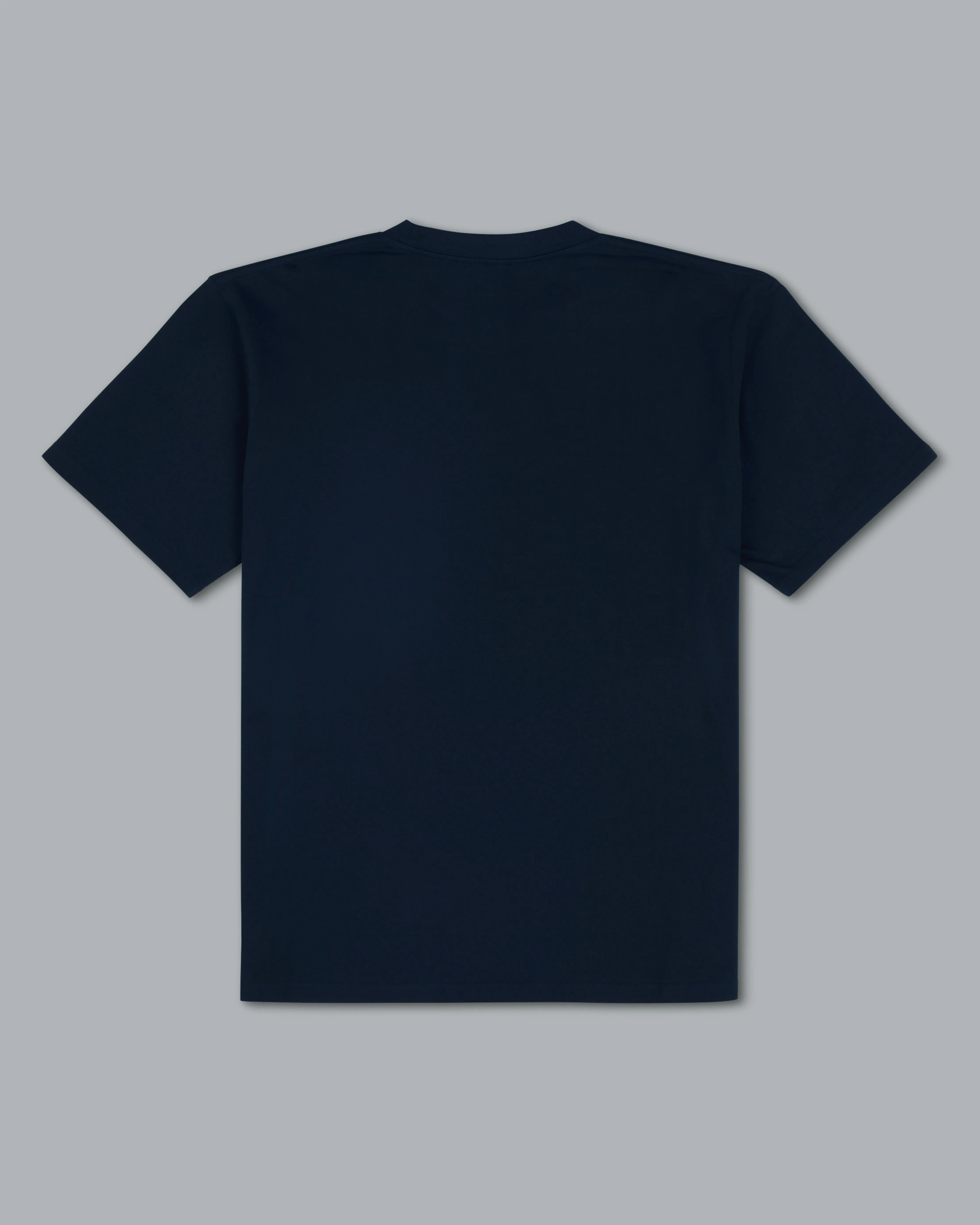 Reversed Crown Tee. Navy/ Tamarind.