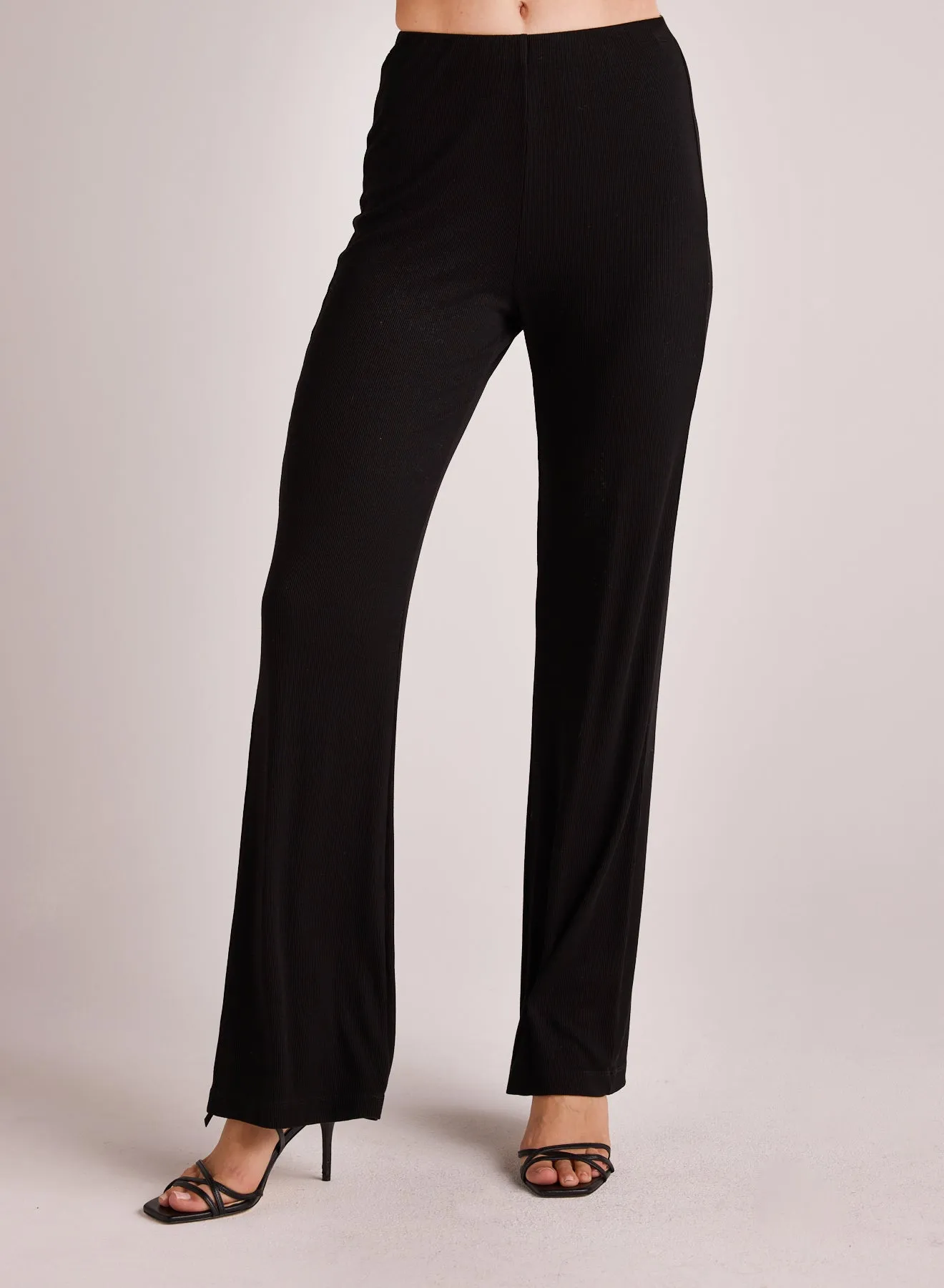Rib Wide Leg - Black