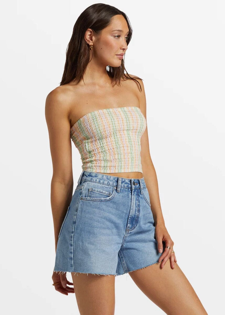 Riley Cut-Off Denim Shorts - Faded Indigo Fray