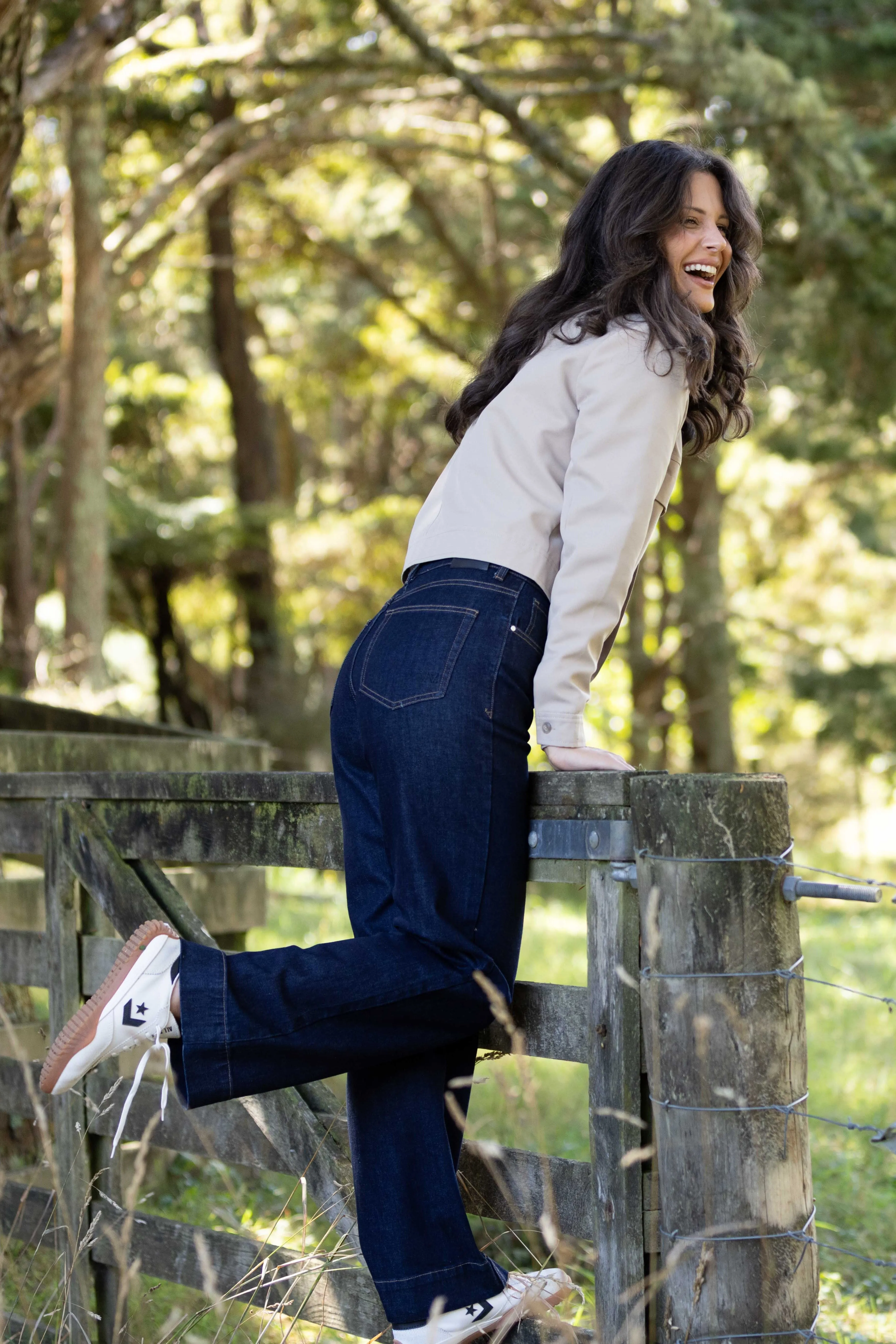 Shine On Label Austin Wide Leg Jean Dark Indigo