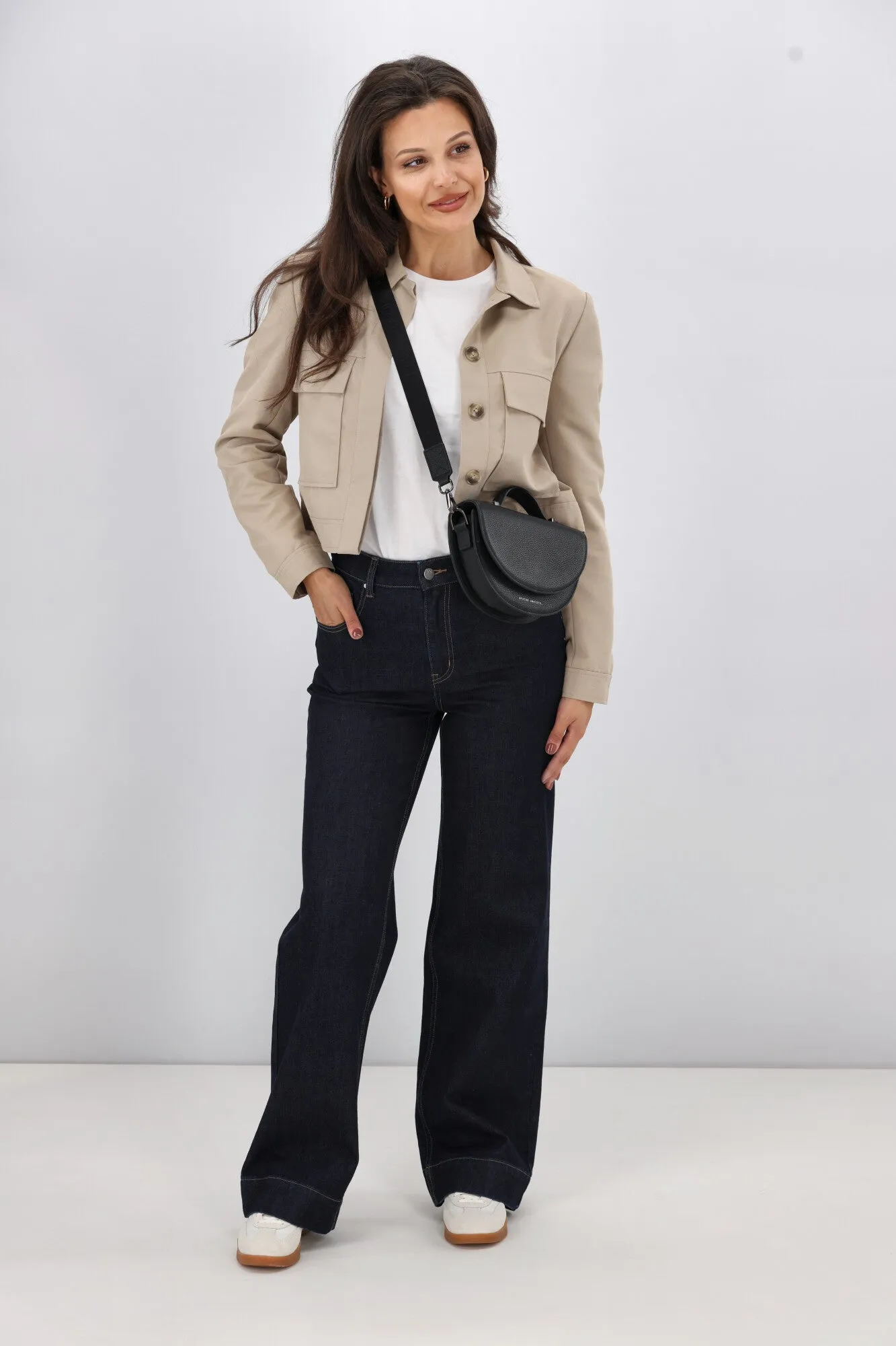 Shine On Label Austin Wide Leg Jean Dark Indigo