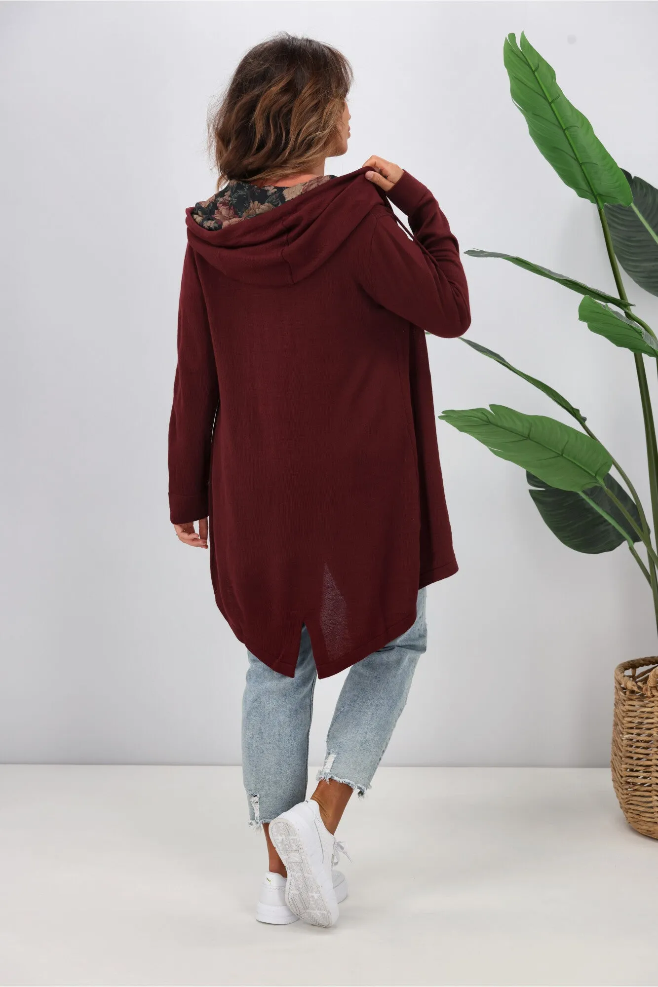 Shine On Label Big Dreams Merino Cardigan Merlot