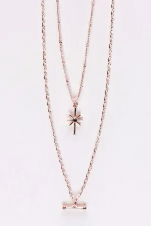 Shine On Label Northern Star Necklace Set Rose Gold