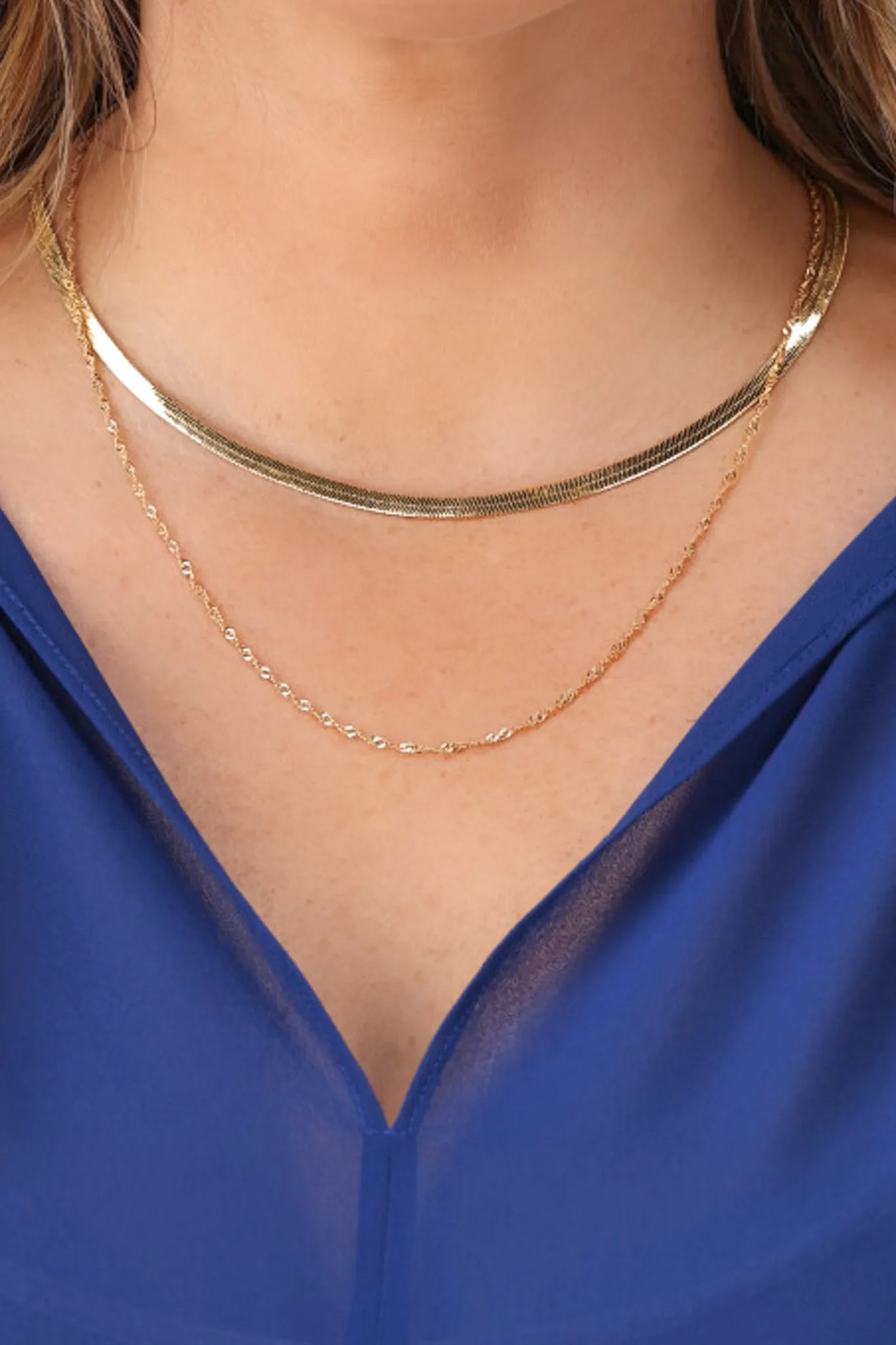 Shine On Label Serpent Necklace Set Gold