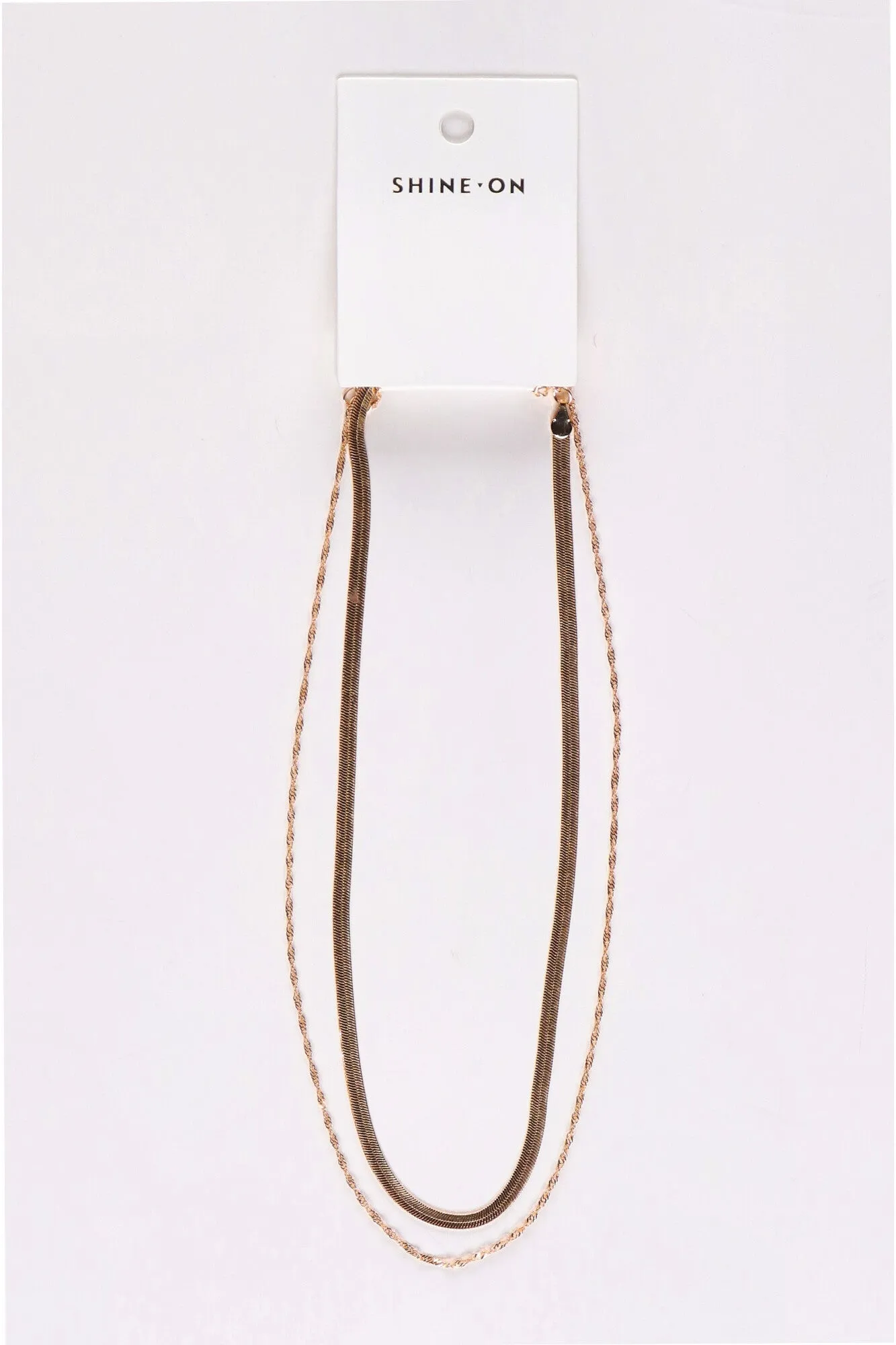 Shine On Label Serpent Necklace Set Gold
