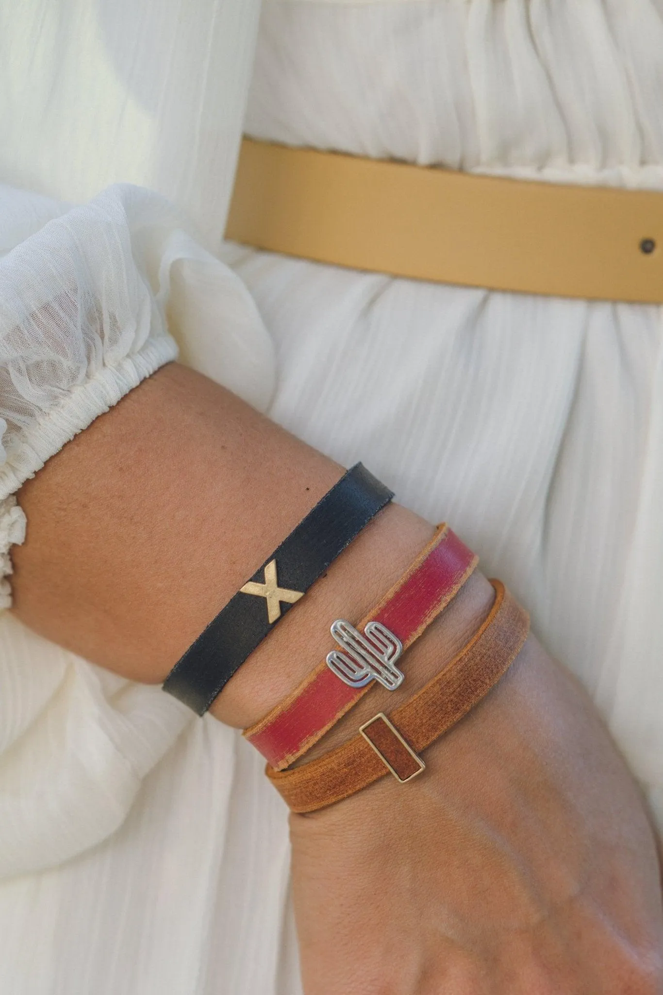 Simplicity is Rare Leather Skinny Cuff