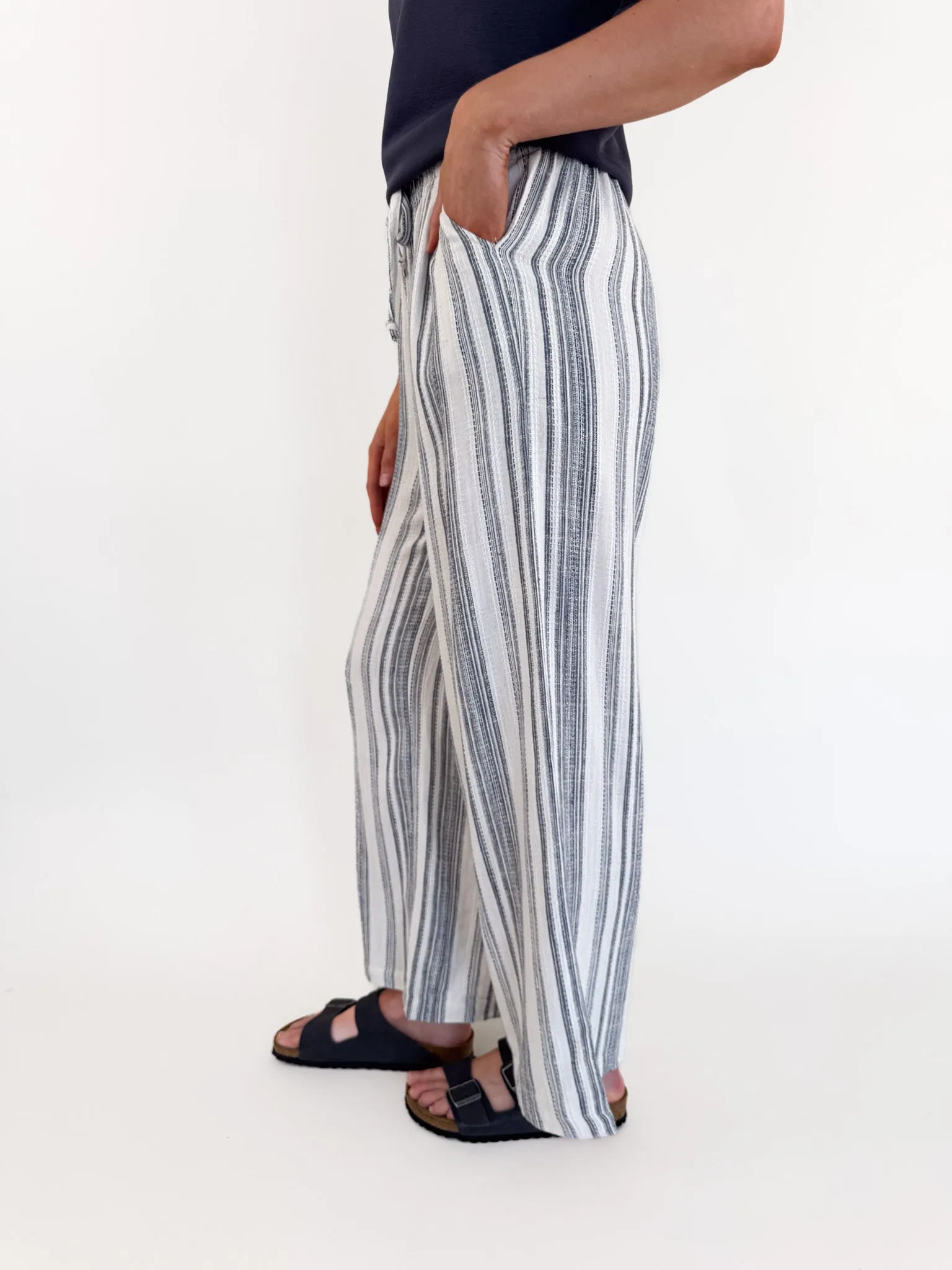 Something Blue Striped Wide Leg Bottom