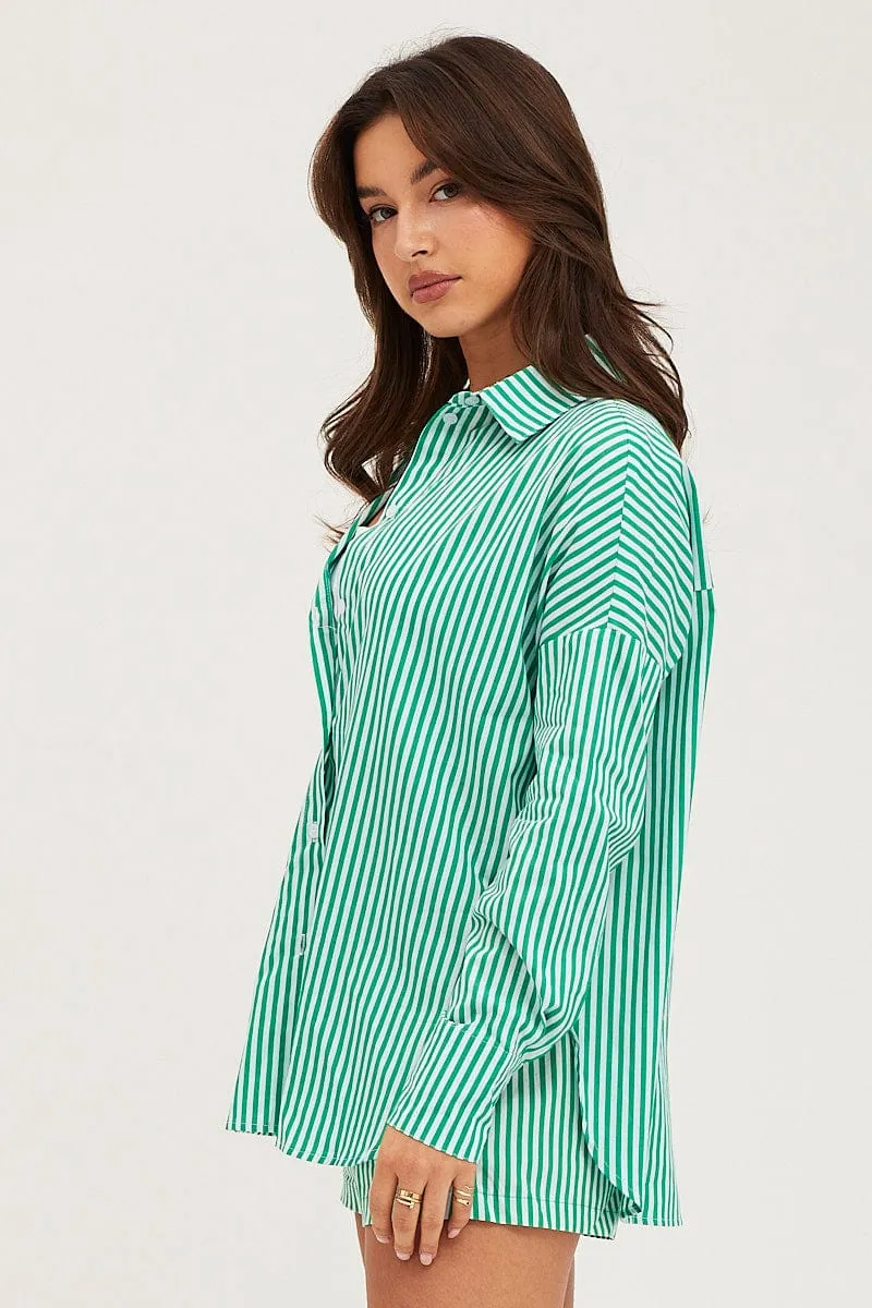 Stripe Mini Shorts High Rise