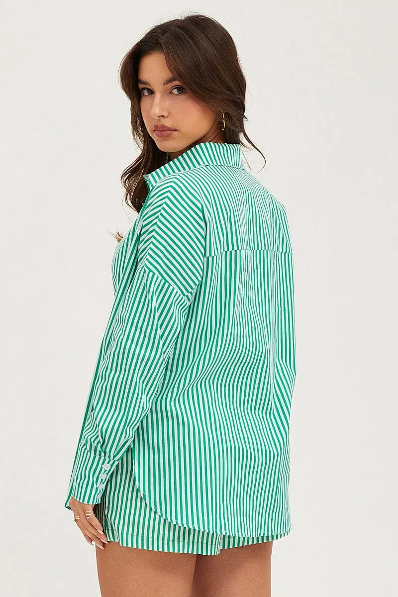 Stripe Mini Shorts High Rise