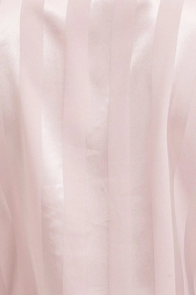 Stripe Satin Pajamas Set Short Sleeve