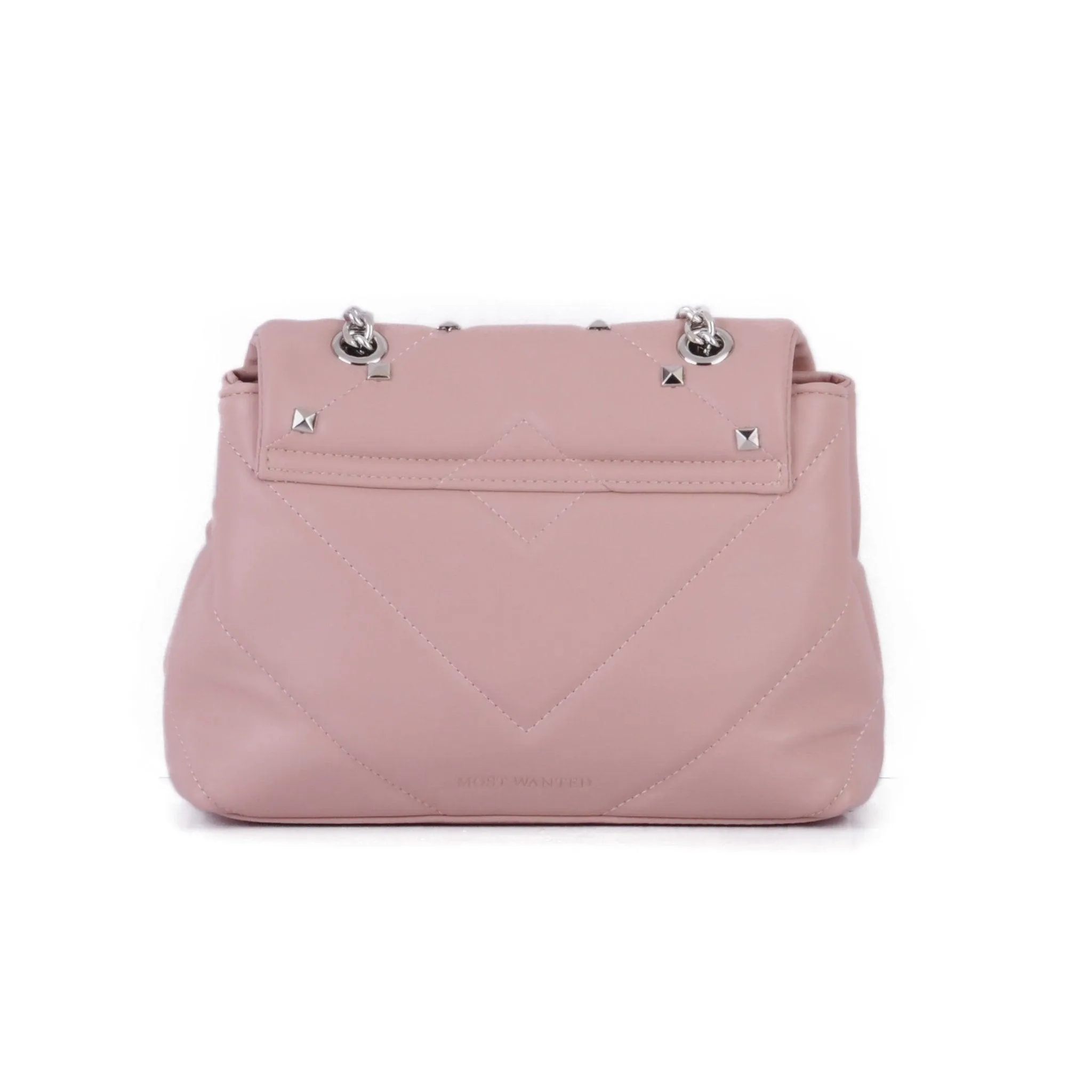 Stud Quilted Trapezoid Chain Crossbody