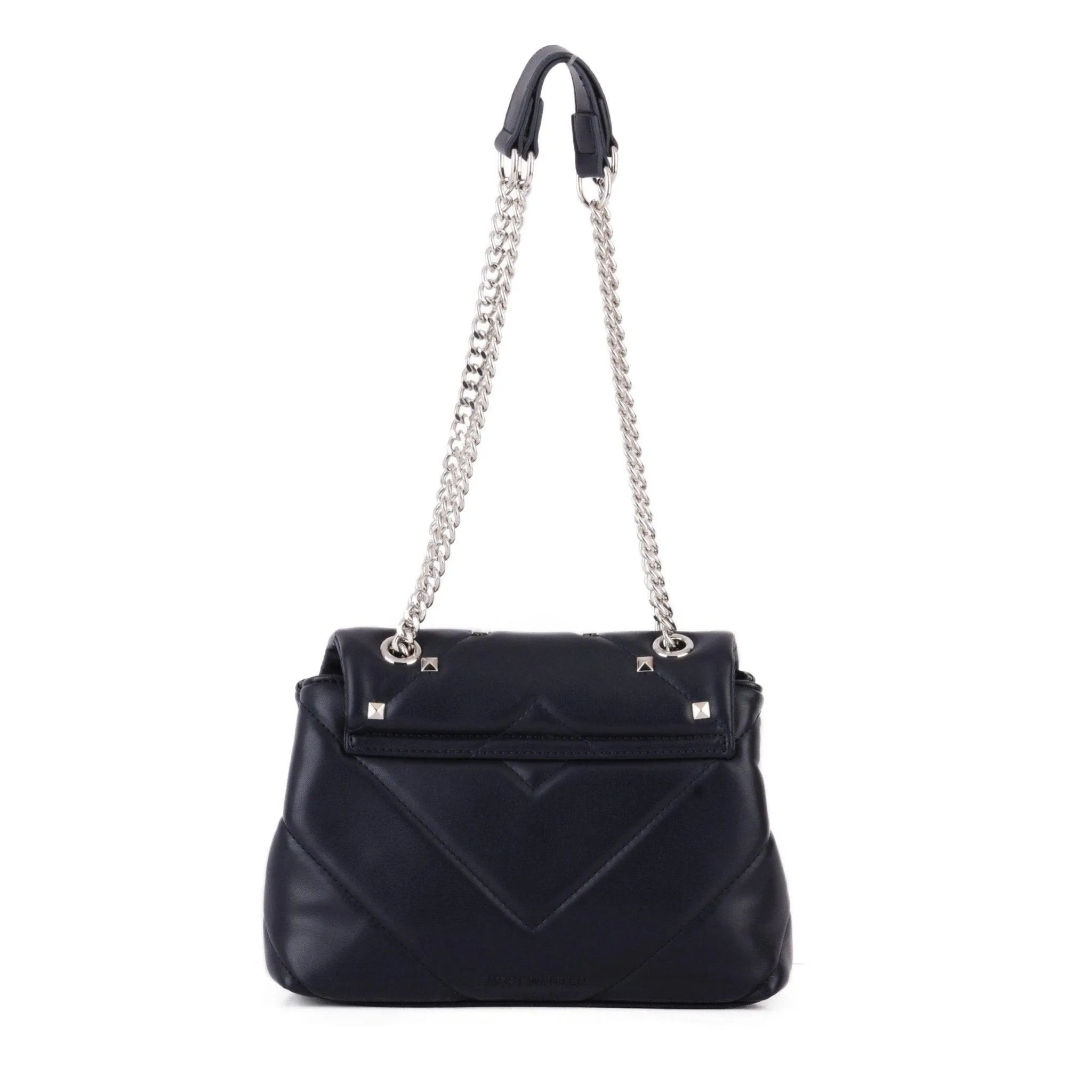 Stud Quilted Trapezoid Chain Crossbody