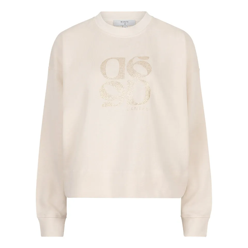 Sweater Zeke relaxed fit cropped butter cream