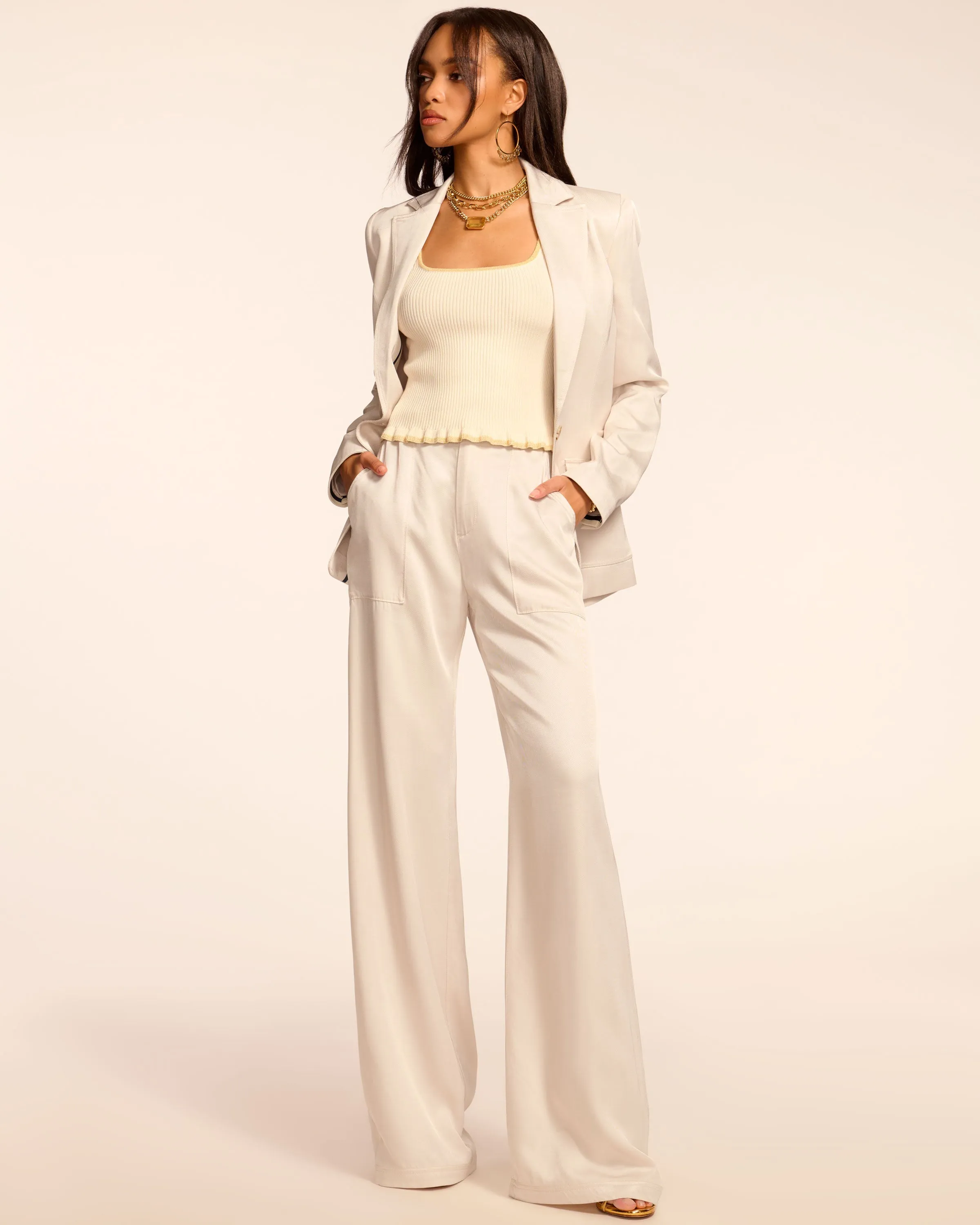 Theodora Twill Wide Leg Pant