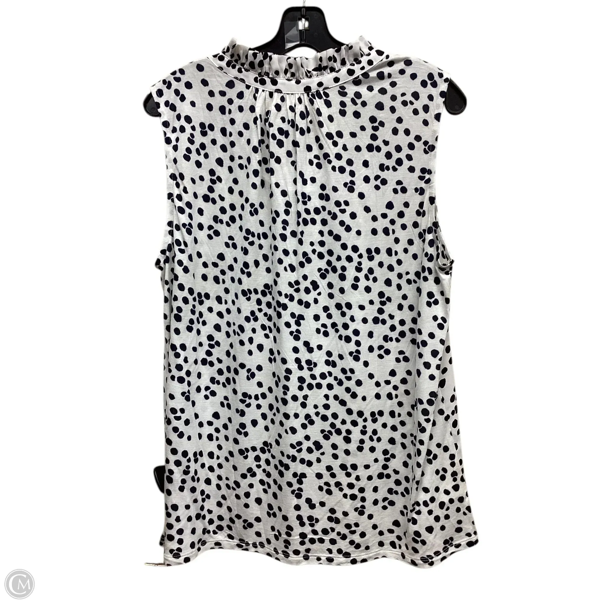 Top Sleeveless By Loft In Polkadot Pattern, Size: L