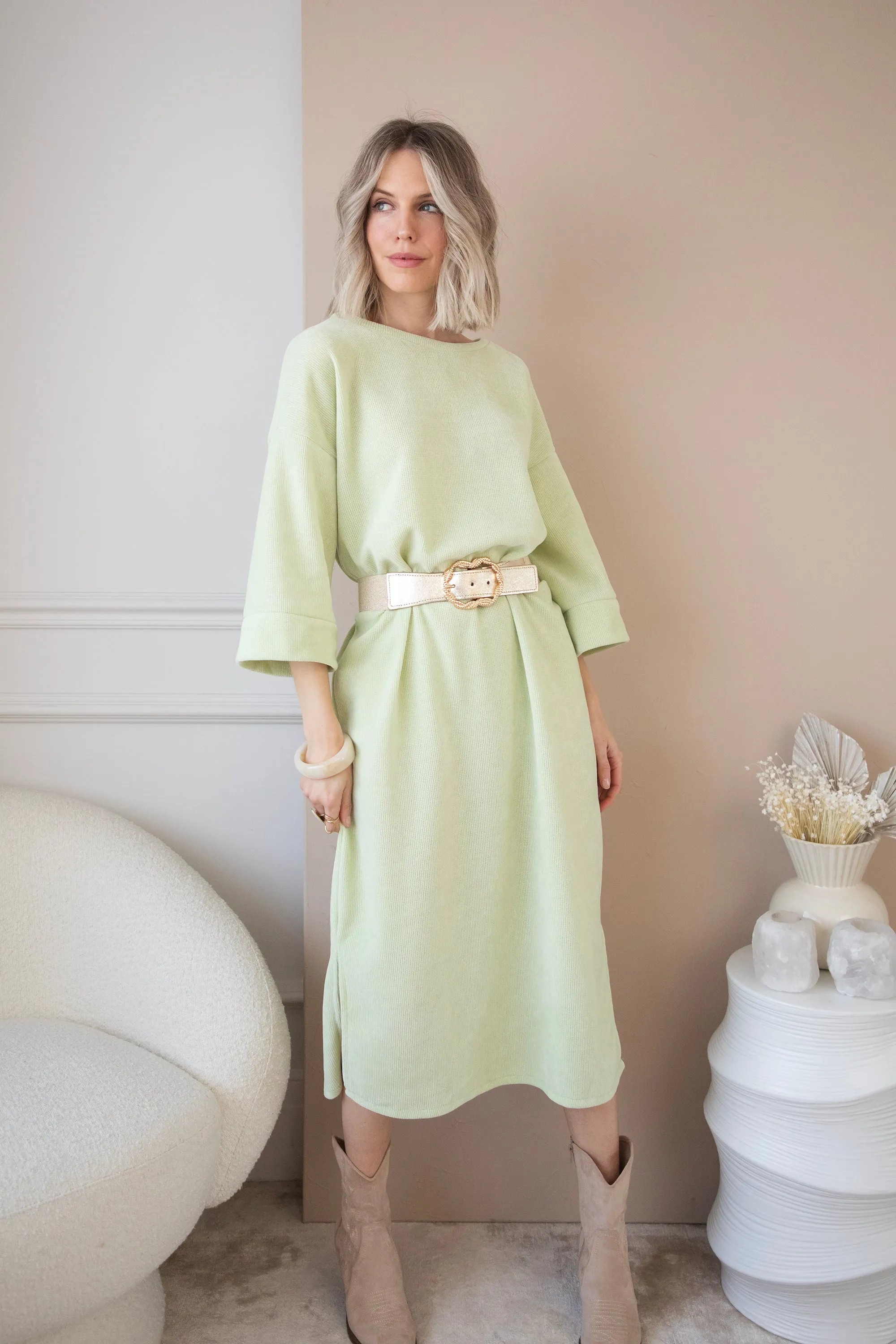 Viva Velvet Lime - Maxi Jurk