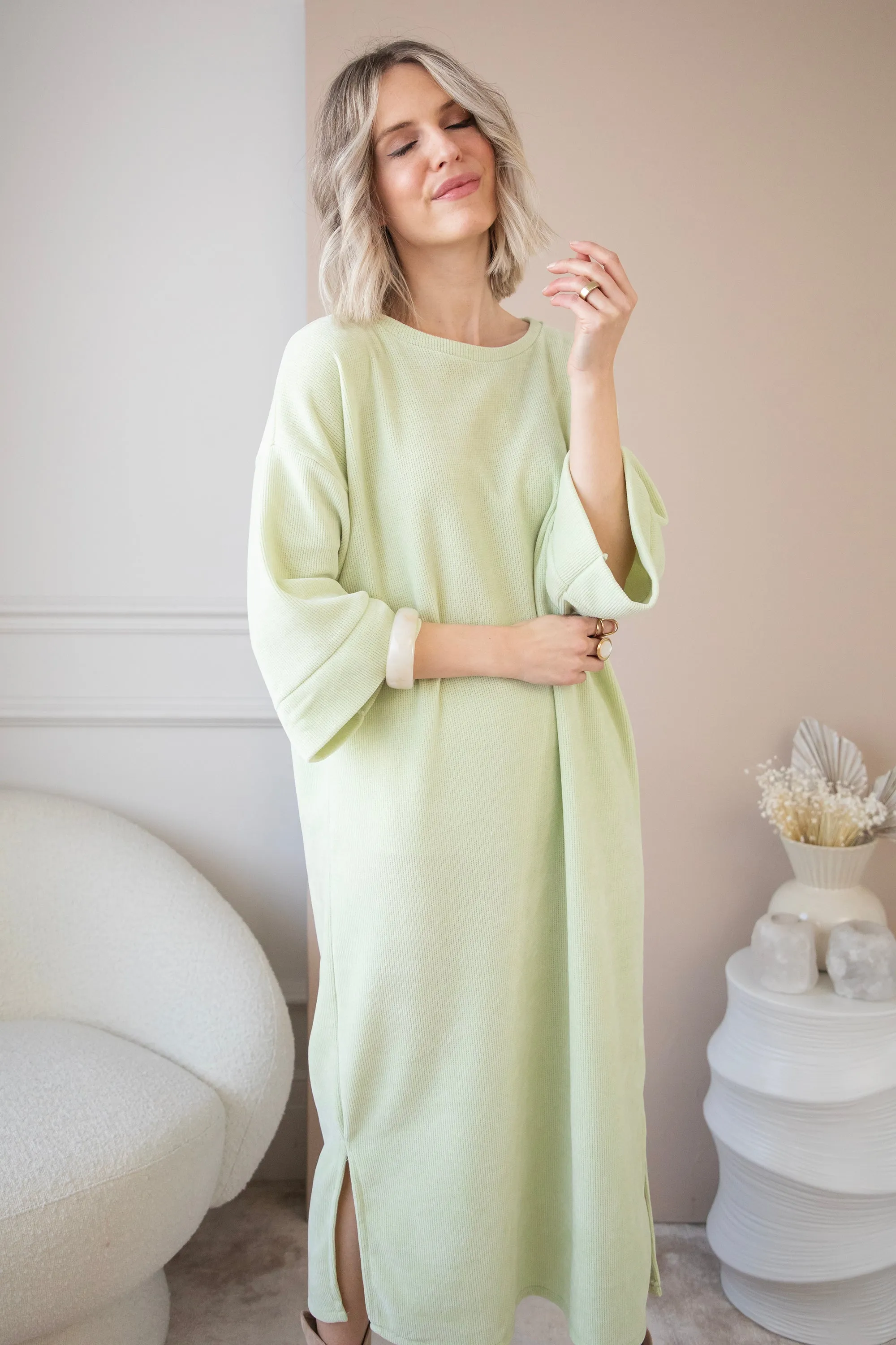 Viva Velvet Lime - Maxi Jurk