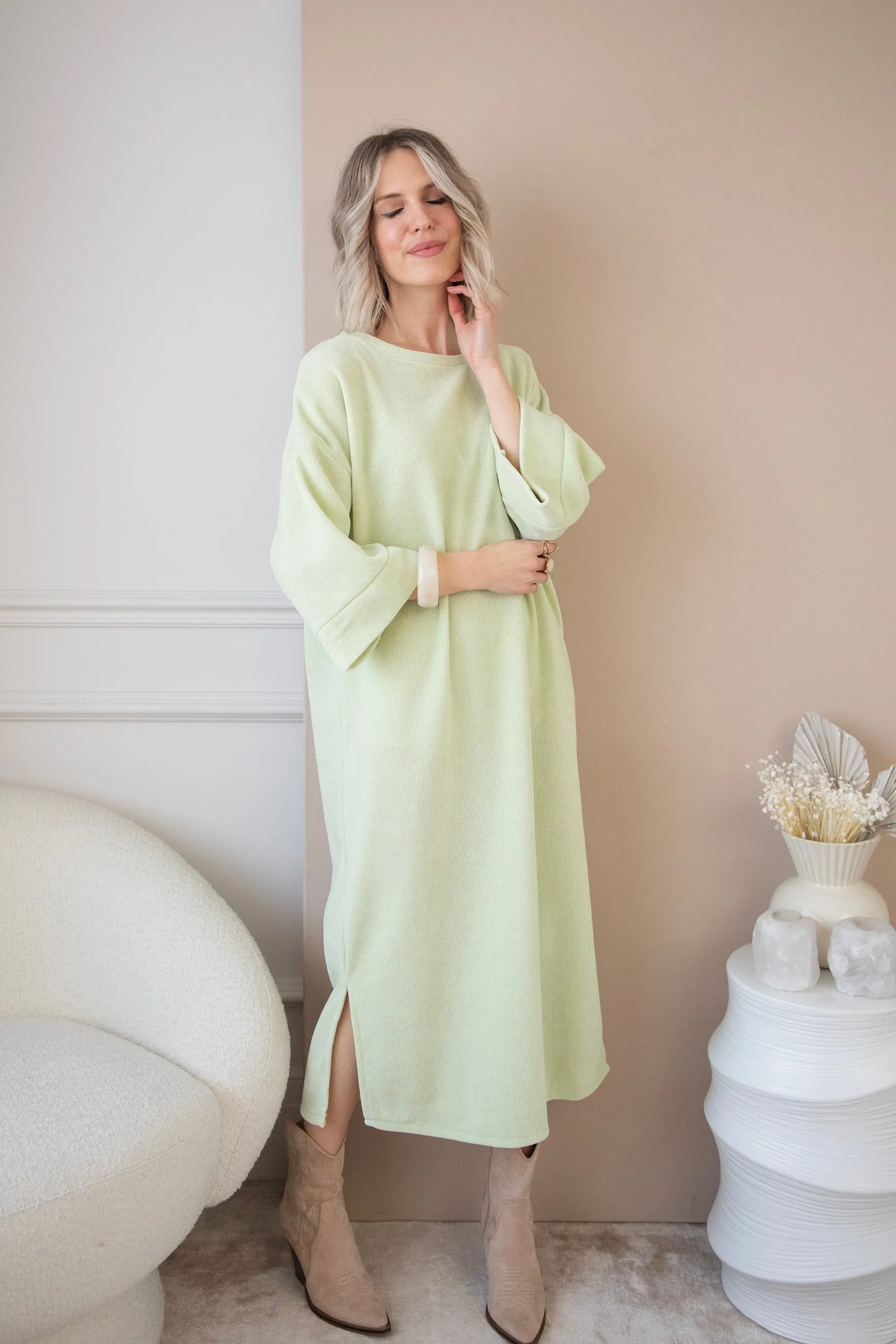 Viva Velvet Lime - Maxi Jurk