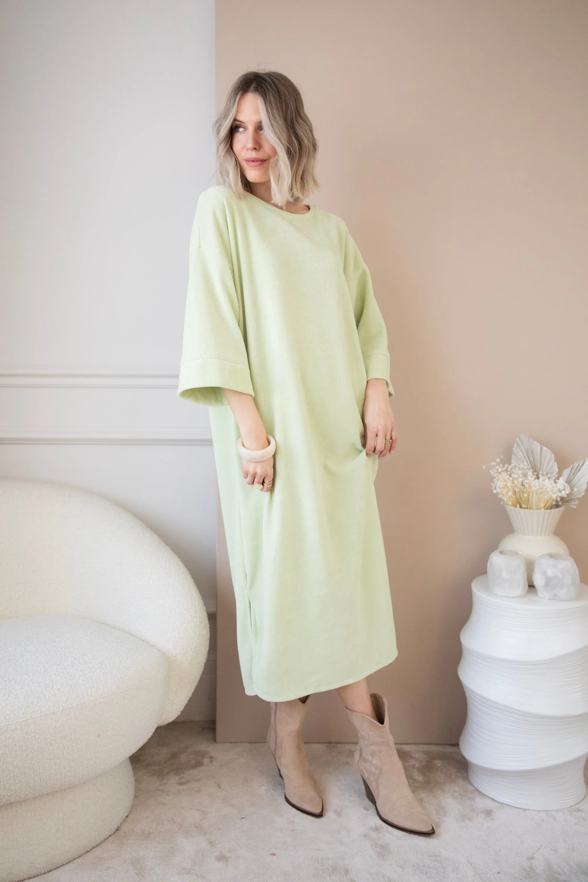 Viva Velvet Lime - Maxi Jurk
