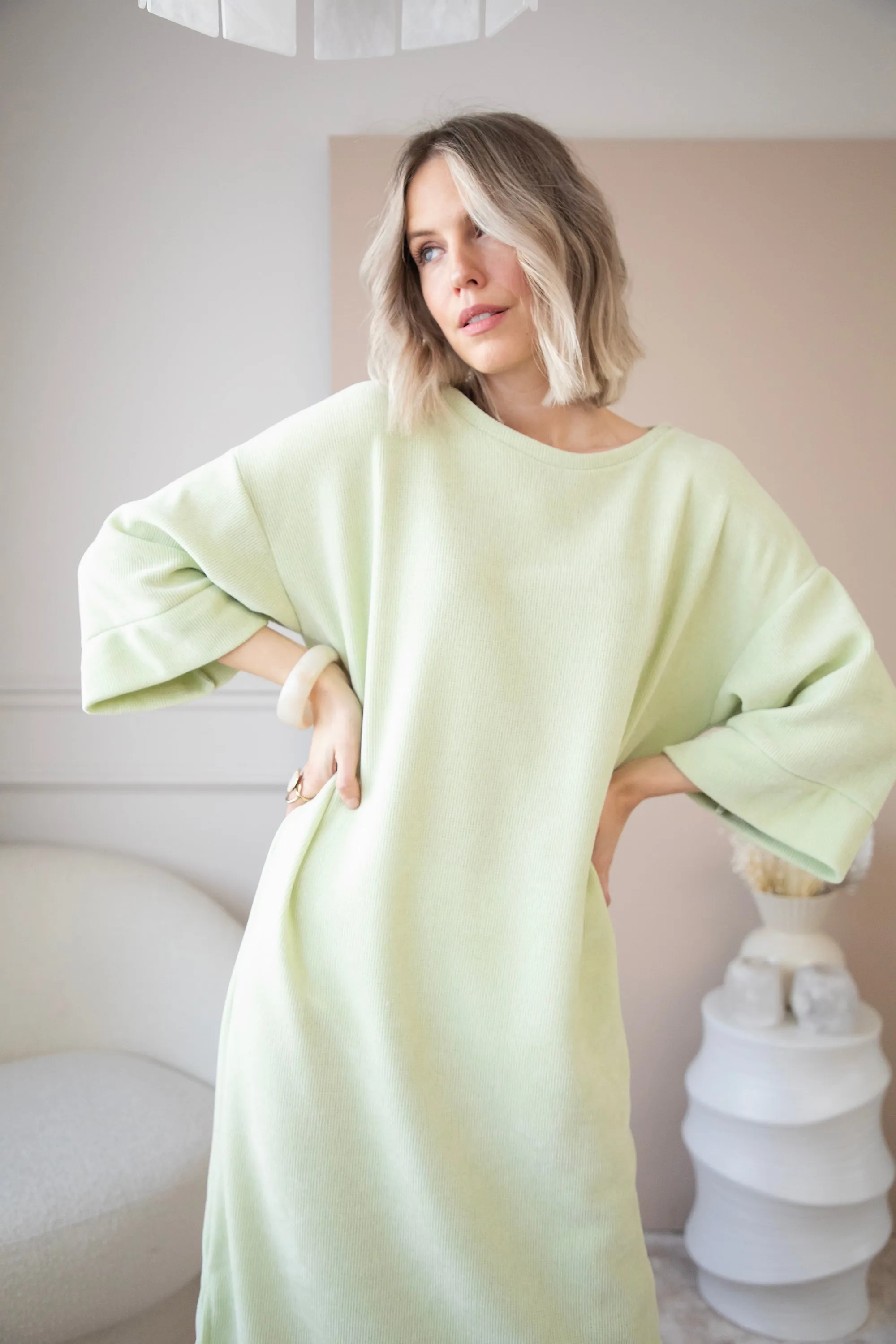 Viva Velvet Lime - Maxi Jurk