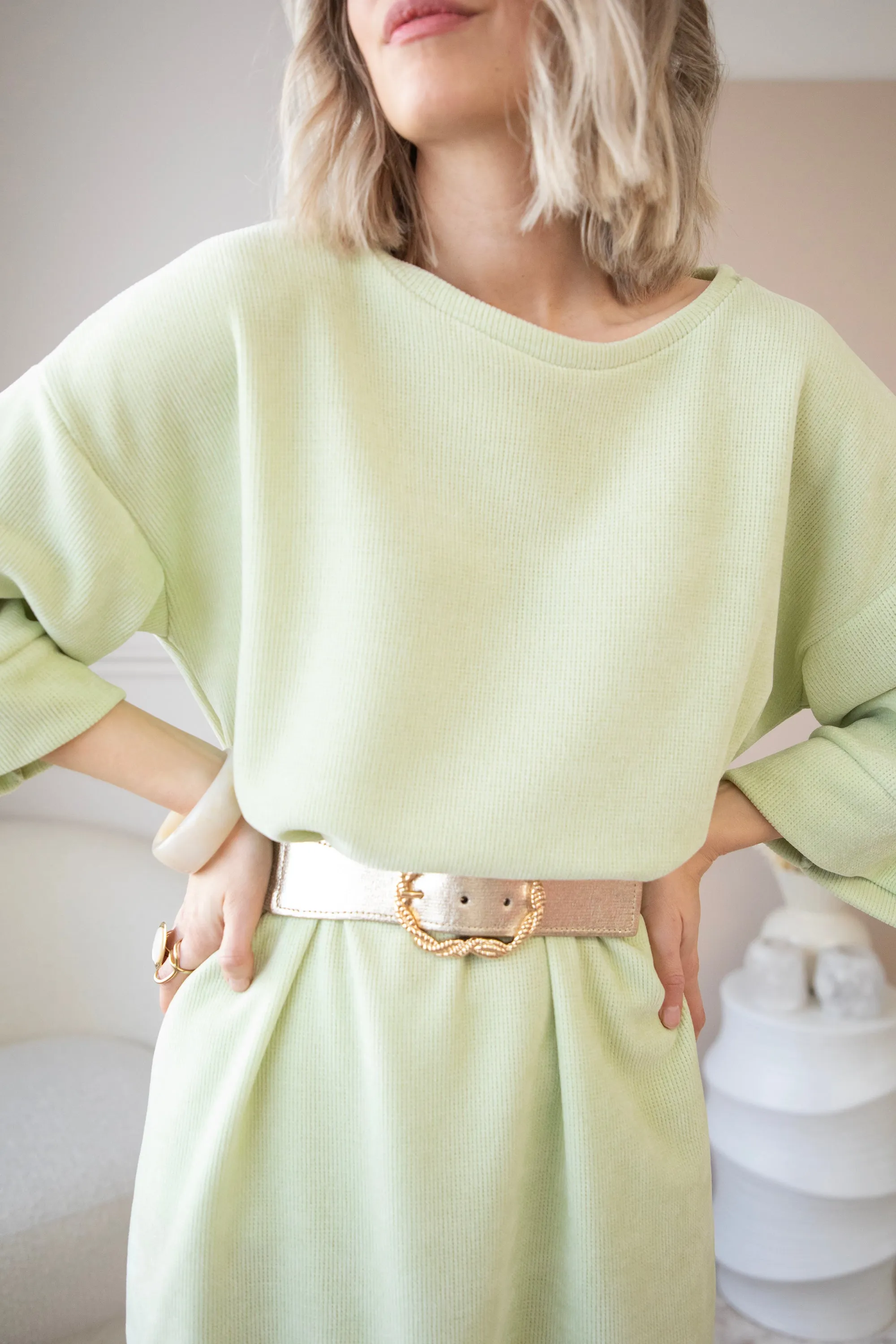 Viva Velvet Lime - Maxi Jurk