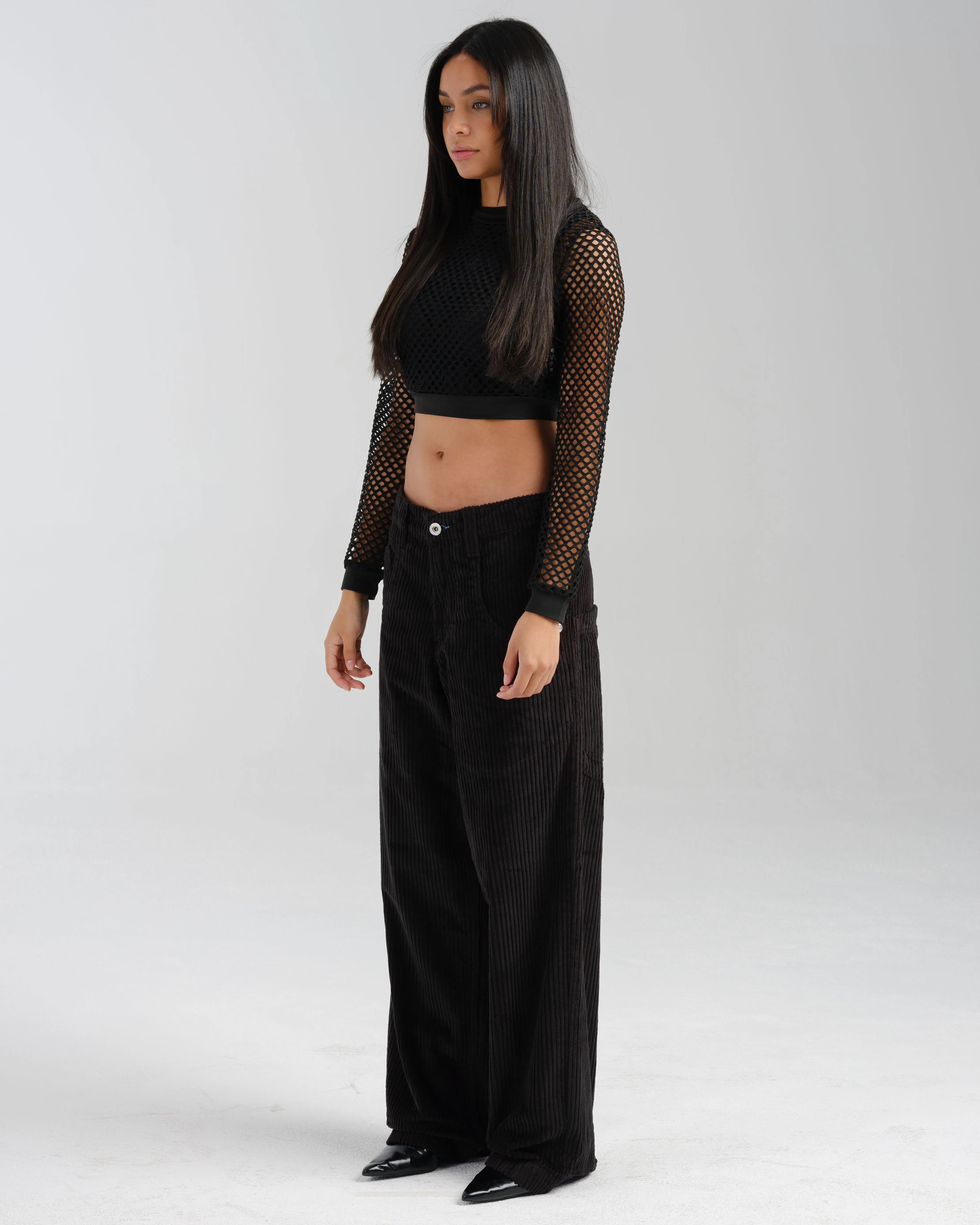 W169 Low Down. 20. 4 Wale Corduroy. Black.
