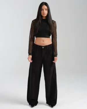 W169 Low Down. 20. 4 Wale Corduroy. Black.