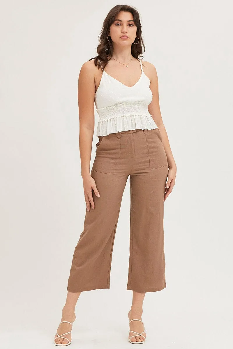 White Ruffle Top Sleeveless