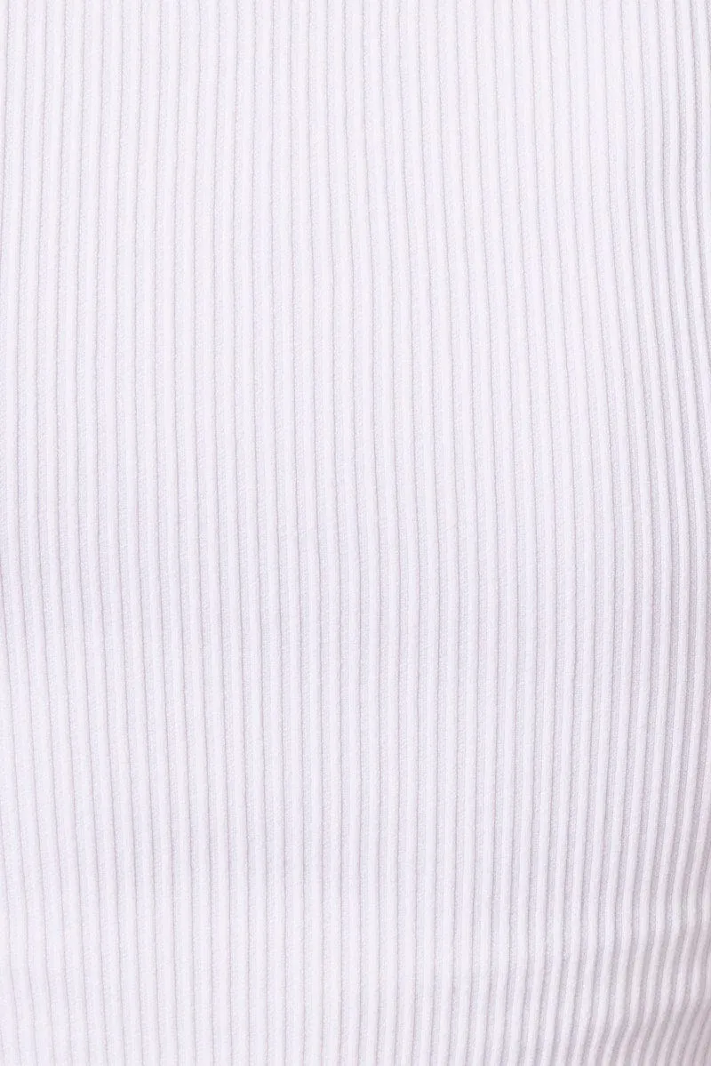 White Tank Top Crew Neck Seamless