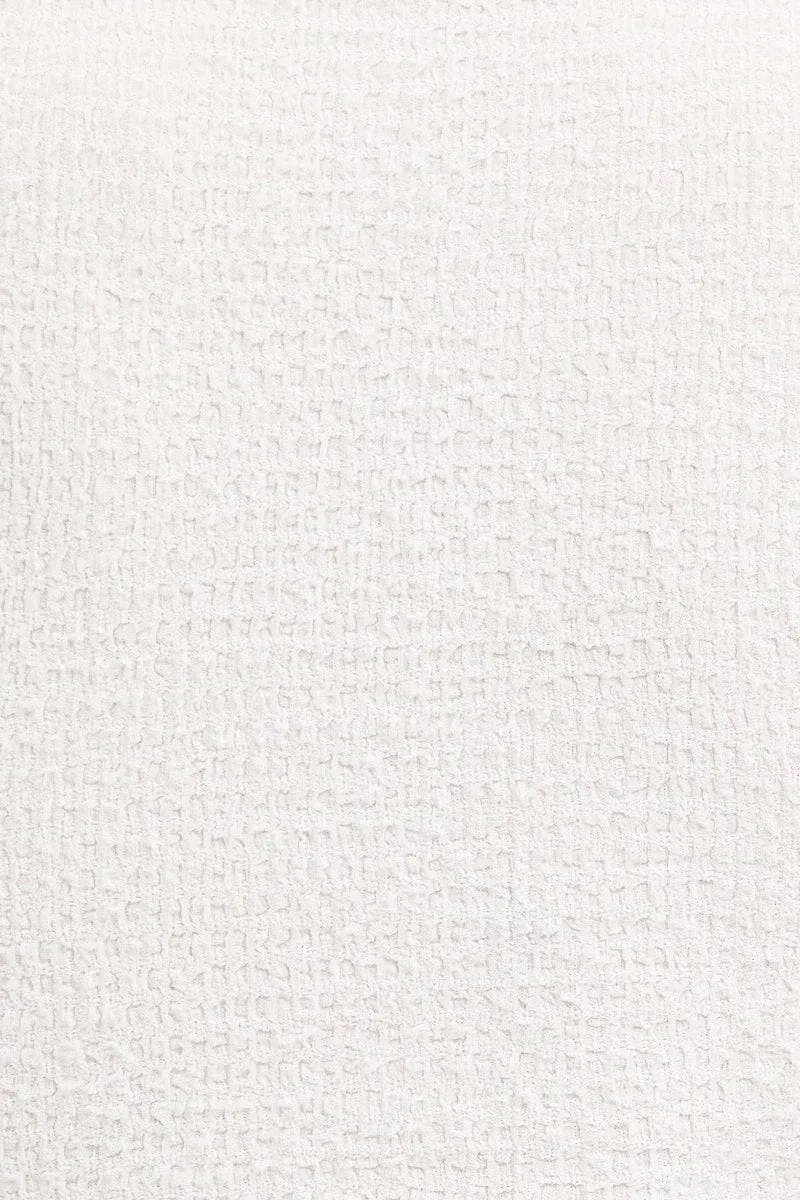 White Textured Top Short Sleeve