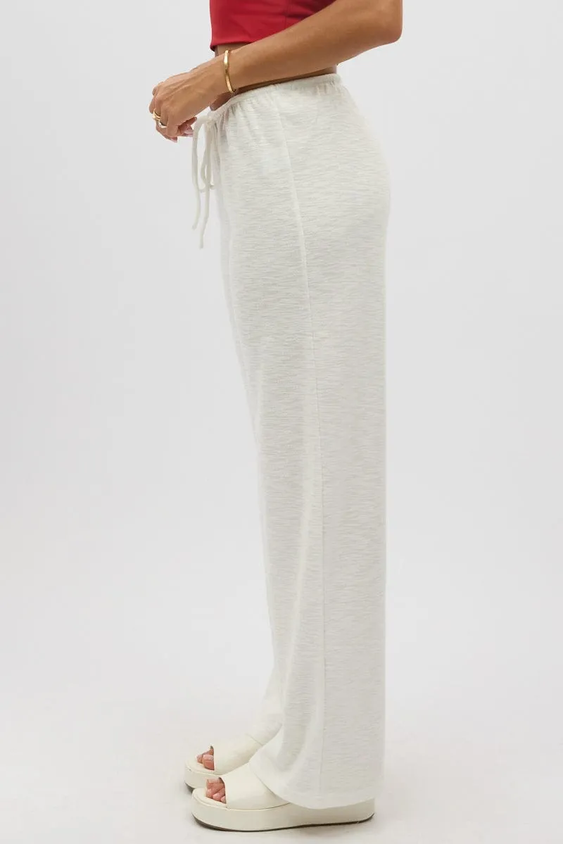 White Wide Leg Pants Low Rise