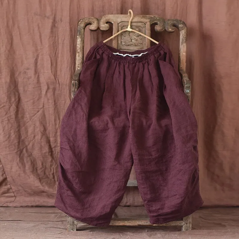 Women Summer Loose Minimalist Linen Pants
