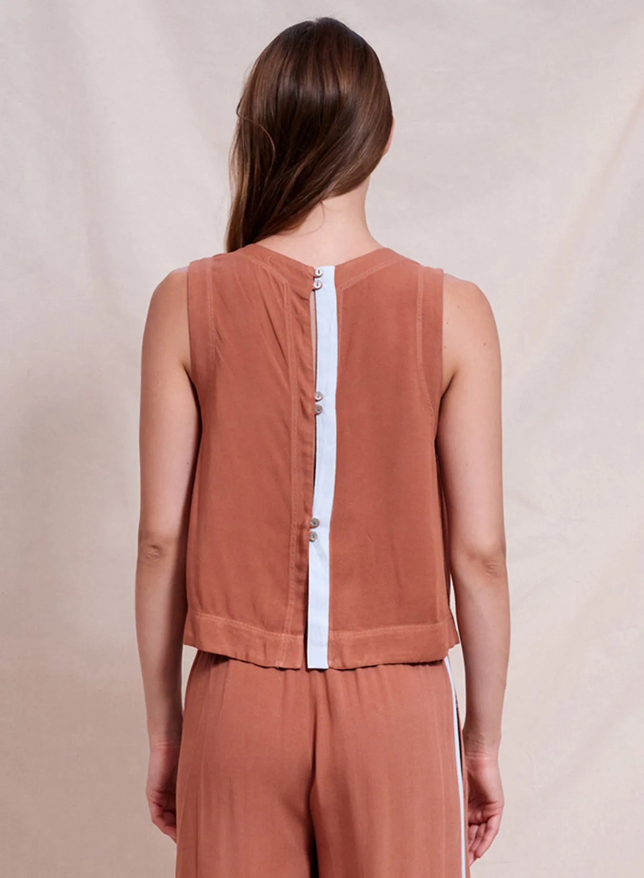 Women's Cropped Shell & Wide Leg Pant in Vintage Rust
