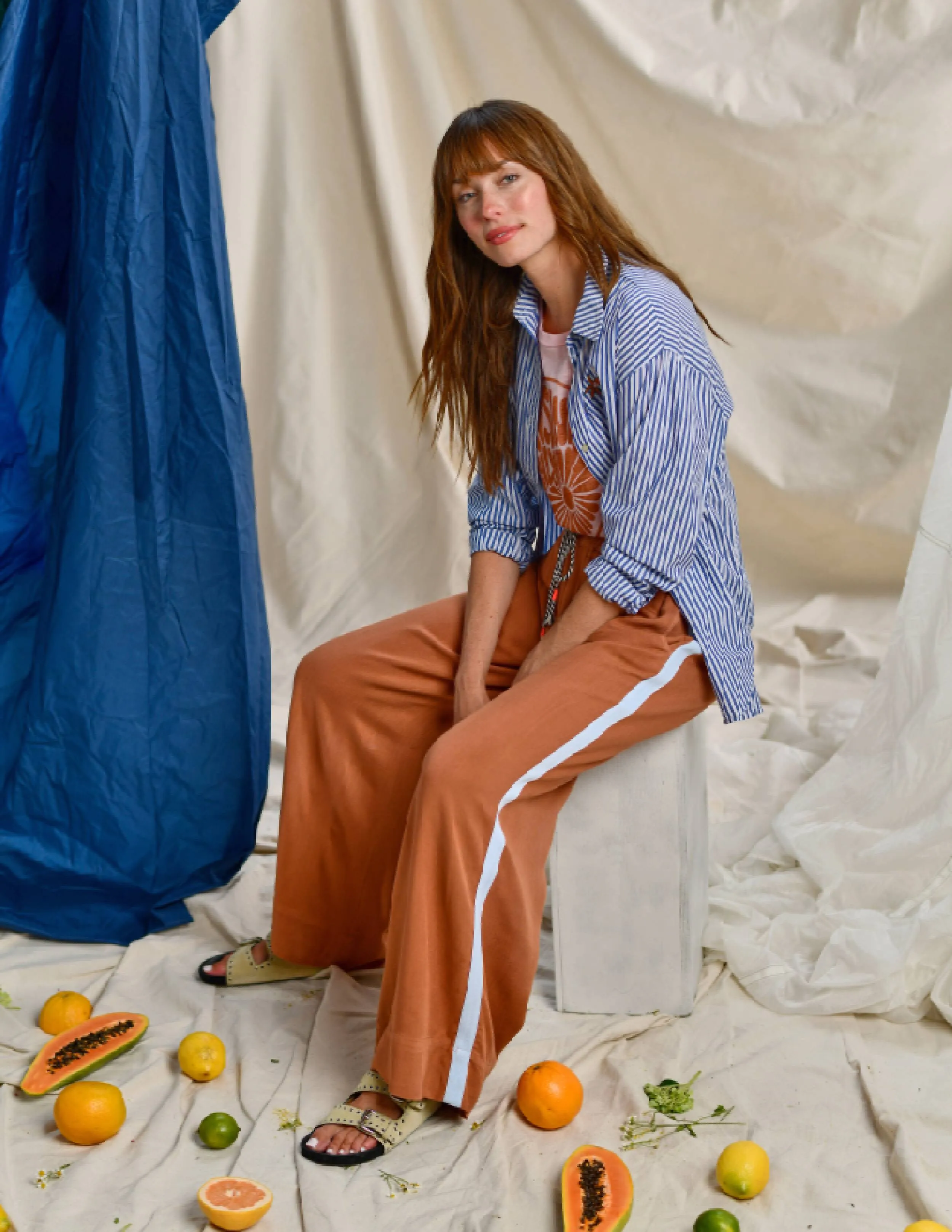 Women's Cropped Shell & Wide Leg Pant in Vintage Rust