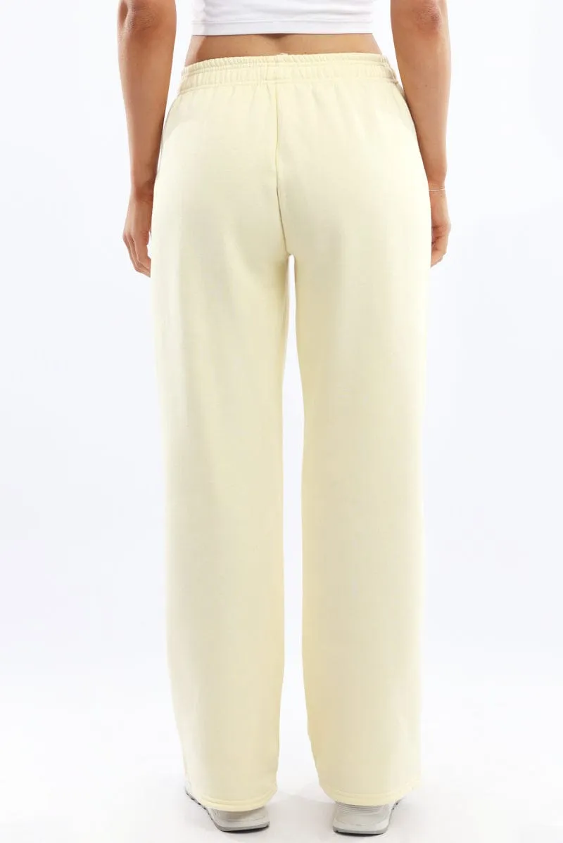 Yellow Track Pants Wide Leg