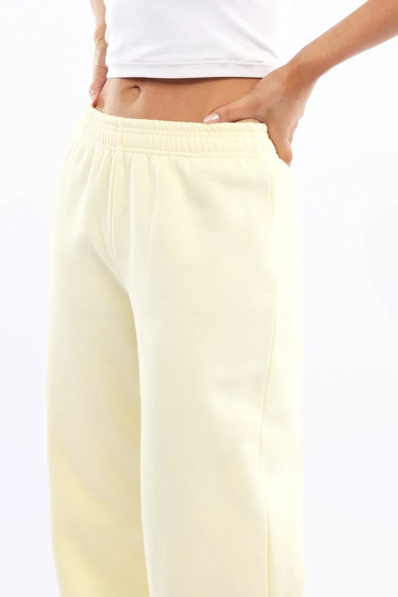 Yellow Track Pants Wide Leg